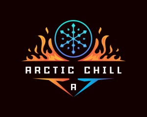 Ice Fire Hvac logo design