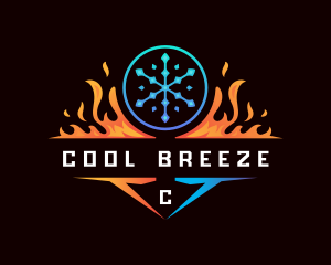 Ice Fire Hvac logo design