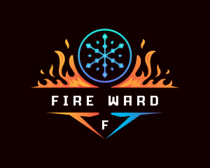 Ice Fire Hvac logo design