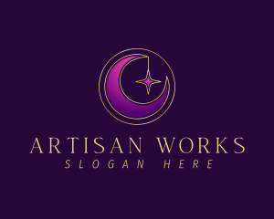 Crescent Moon Star logo design