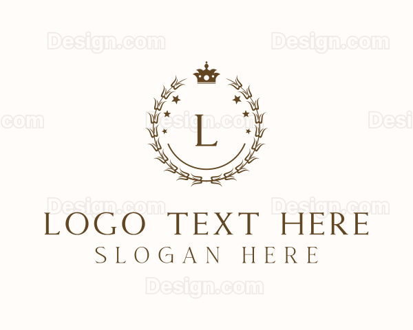 Elegant Crown Wreath Logo