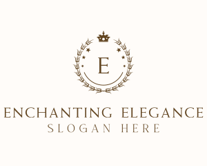 Elegant Crown Wreath logo design