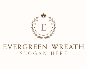 Elegant Crown Wreath logo design