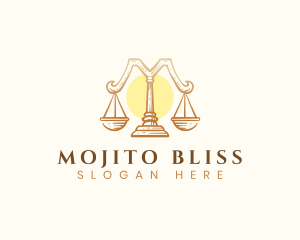 Legal Justice Letter M logo design