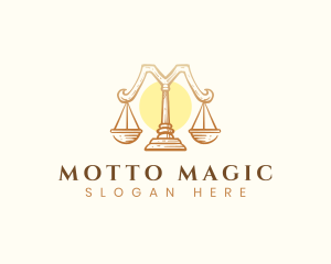 Legal Justice Letter M logo design