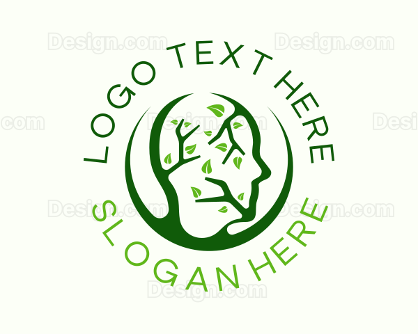 Green Human Leaf Wellness Logo