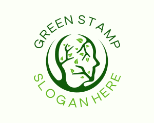 Green Human Leaf Wellness logo design