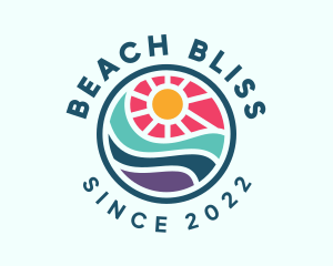 Wave Summer Beach  logo design