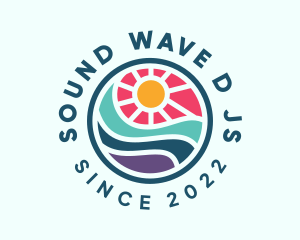 Wave Summer Beach  logo design