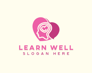 Mental Wellness Psychology Heart logo design