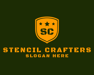 Army Military Shield Star logo design