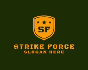 Army Military Shield Star logo design