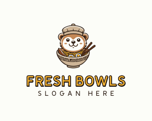 Bear Asian Noodles logo design