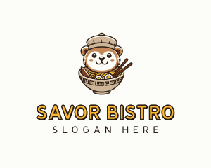 Bear Asian Noodles logo design