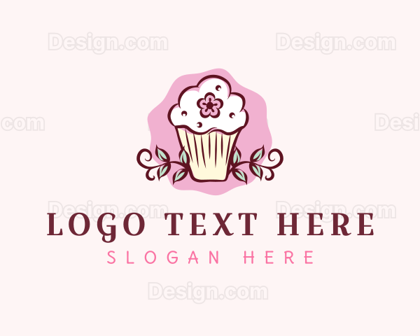 Flower Muffin Cupcake Logo