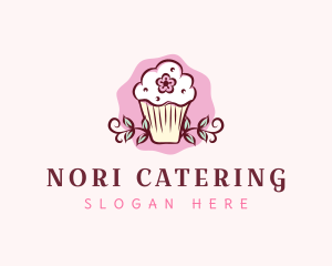 Flower Muffin Cupcake logo design