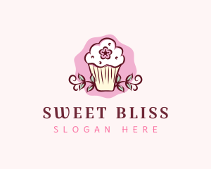 Flower Muffin Cupcake logo design