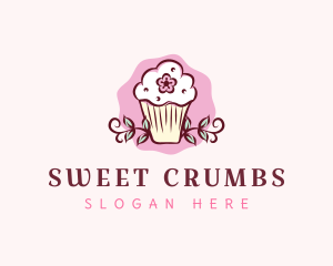 Flower Muffin Cupcake logo design