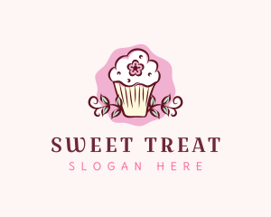 Flower Muffin Cupcake logo design