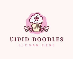 Flower Muffin Cupcake logo design