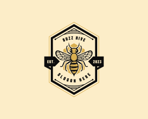 Bee Hexagon Beehive logo