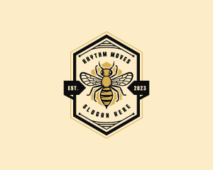 Bee Hexagon Beehive logo