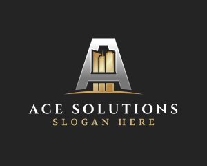 Luxury Building Letter A logo design