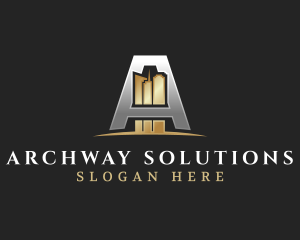 Luxury Building Letter A logo design