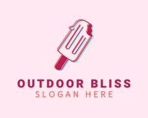 Cold Popsicle Anaglyph logo design