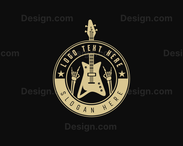 Punk Music Guitar Logo