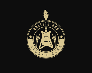 Punk Music Guitar logo design