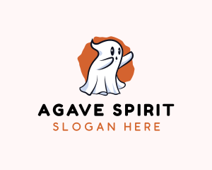 Cute Cartoon Ghost logo design