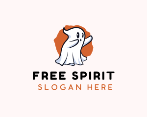 Cute Cartoon Ghost logo design