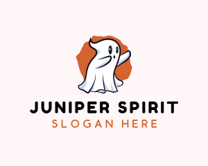 Cute Cartoon Ghost logo design