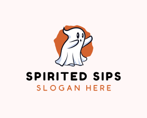 Cute Cartoon Ghost logo design