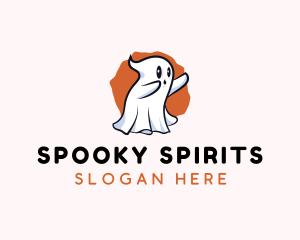 Cute Cartoon Ghost logo design