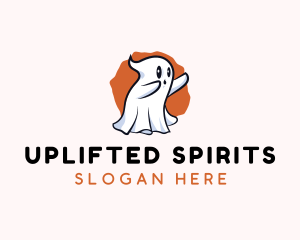 Cute Cartoon Ghost logo design