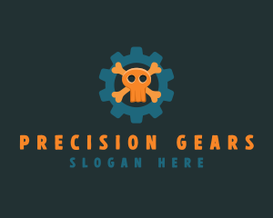 Cog Gear Skull logo design