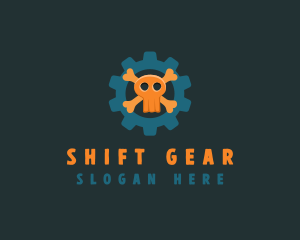 Cog Gear Skull logo design