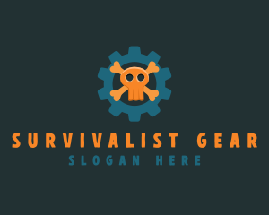 Cog Gear Skull logo design