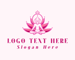 Pink Yoga Lotus Woman logo