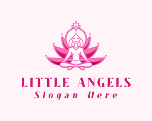 Pink Yoga Lotus Woman Logo