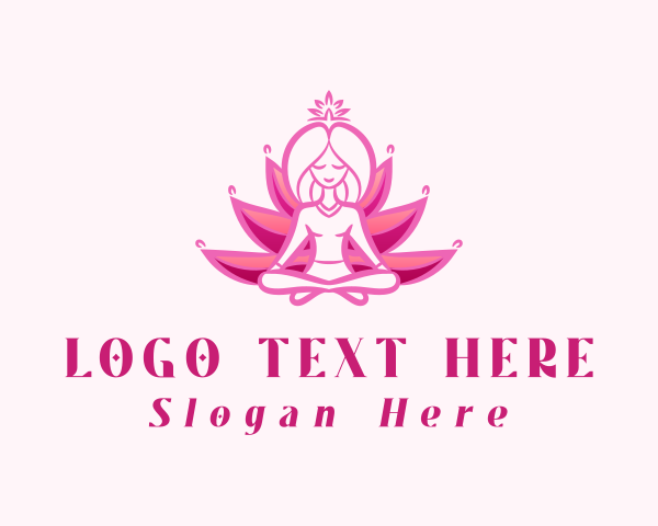 Pink Yoga Lotus Woman logo