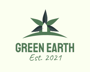 Green Cannabis House  logo design