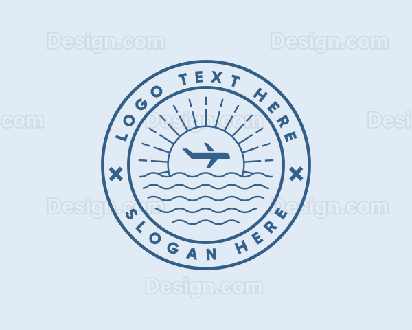 Beach Plane Travel Logo