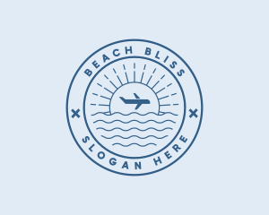 Beach Plane Travel logo design