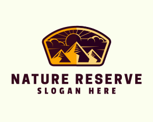 Nature Hiking Mountain logo design