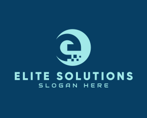 Digital Tech Letter E  logo design