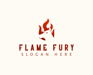 Bull Fire Cow logo design