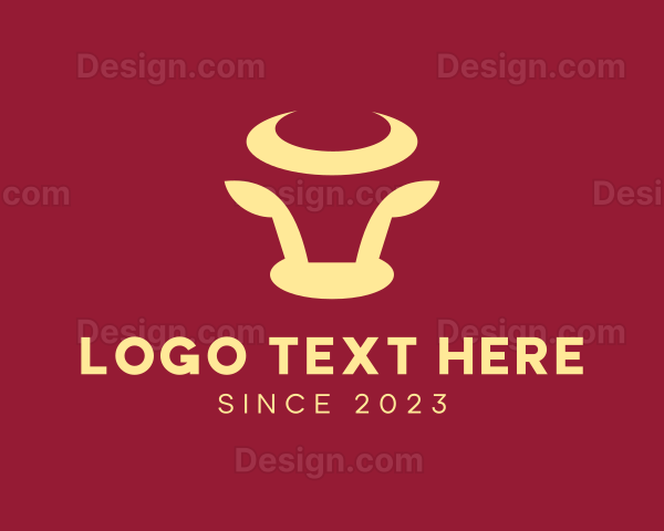 Minimalist Bull Horns Logo